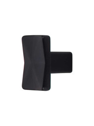 Quilted Cabinet Knob - 1 1/4 inch Square in Flat Black.